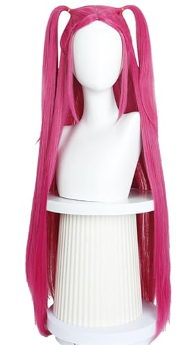 Hallojojo Mira Cosplay Perücken Damen 95CM Rose Lange Glattes Haar Kostümperücke Verkleidung Dämon Jäger Girlgroup Mira Halloween Karneval Party Maskenball Kostüm Zubehör Anime Wig von Hallojojo