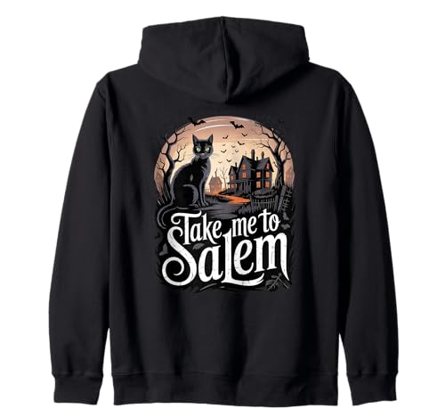 Schwarze Katze Geist Hexe Halloween Männer Frauen Kinder Kapuzenjacke Schwarze Katze Geist Hexe Halloween Männer Frauen Kinder Kapuzenjacke von Halloween, Haunted House