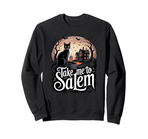 Schwarze Katze Geist Hexe Halloween Männer Frauen Kinder Sweatshirt von Halloween, Haunted House