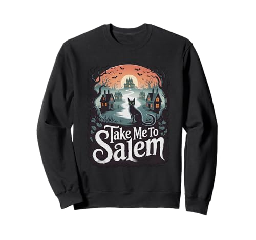 Schwarze Katze Geist Hexe Halloween Männer Frauen Kinder Sweatshirt von Halloween, Haunted House