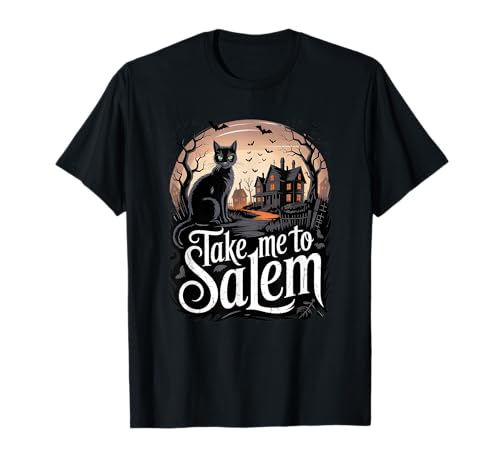 Schwarze Katze Geist Hexe Halloween Männer Frauen Kinder T-Shirt von Halloween, Haunted House