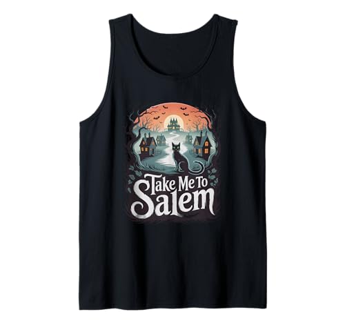 Schwarze Katze Geist Hexe Halloween Männer Frauen Kinder Tank Top von Halloween, Haunted House
