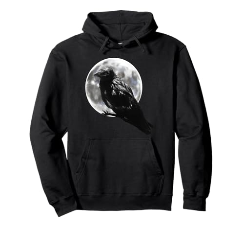 Schwarzer Rabe mit Mond. Occult Halloween Geschenk - Odin Pullover Hoodie Schwarzer Rabe mit Mond. Occult Halloween Geschenk - Odin Pullover Hoodie von Halloween, Sugar Skull Designs by Christine Krahl