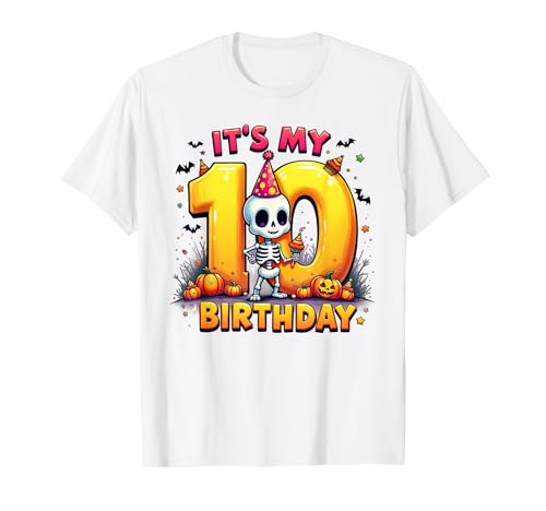 Kids It's My 10th Birthday Boy Funny Halloween Skeleton T-Shirt Kids It's My 10th Birthday Boy Funny Halloween Skeleton T-Shirt von Halloween 10th Birthday Boy Skeleton Costume