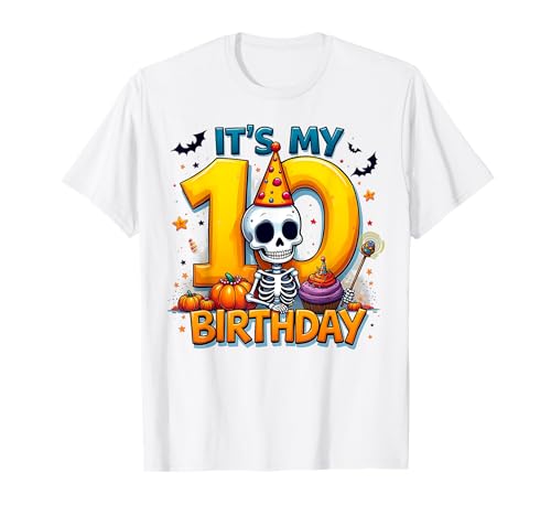 Kids It's My 10th Birthday Boy Funny Halloween Skeleton T-Shirt Kids It's My 10th Birthday Boy Funny Halloween Skeleton T-Shirt von Halloween 10th Birthday Boy Skeleton Costume