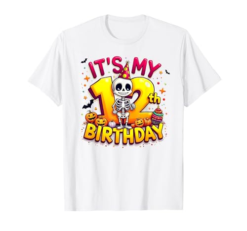 Kids It's My 12th Birthday Boy Funny Halloween Skeleton T-Shirt Kids It's My 12th Birthday Boy Funny Halloween Skeleton T-Shirt von Halloween 12th Birthday Boy Skeleton Costume