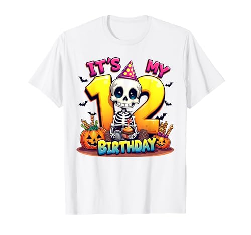 Kids It's My 12th Birthday Boy Funny Halloween Skeleton T-Shirt Kids It's My 12th Birthday Boy Funny Halloween Skeleton T-Shirt von Halloween 12th Birthday Boy Skeleton Costume