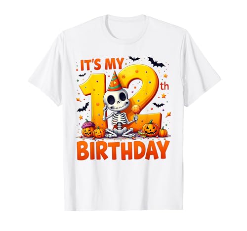 Kids It's My 12th Birthday Boy Funny Halloween Skeleton T-Shirt Kids It's My 12th Birthday Boy Funny Halloween Skeleton T-Shirt von Halloween 12th Birthday Boy Skeleton Costume