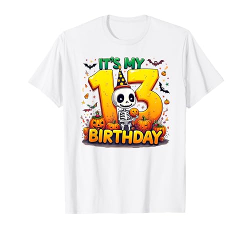 Kids It's My 13th Birthday Boy Funny Halloween Skeleton T-Shirt Kids It's My 13th Birthday Boy Funny Halloween Skeleton T-Shirt von Halloween 13th Birthday Boy Skeleton Costume