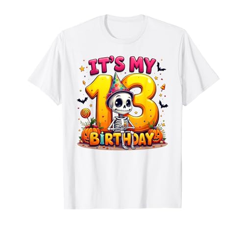 Kids It's My 13th Birthday Boy Funny Halloween Skeleton T-Shirt Kids It's My 13th Birthday Boy Funny Halloween Skeleton T-Shirt von Halloween 13th Birthday Boy Skeleton Costume