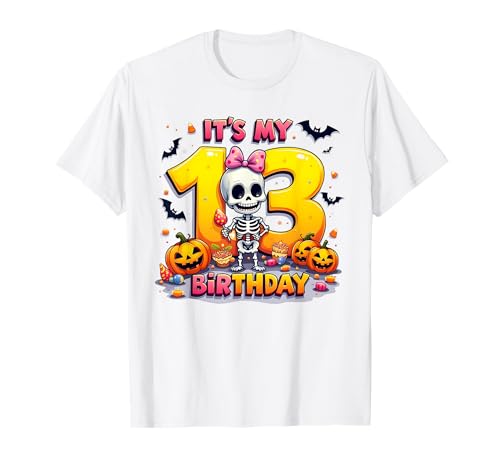 Kids It's My 13th Birthday Boy Funny Halloween Skeleton T-Shirt Kids It's My 13th Birthday Boy Funny Halloween Skeleton T-Shirt von Halloween 13th Birthday Boy Skeleton Costume