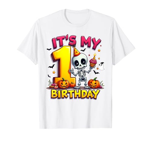 Kids It's My 1st Birthday Boy Halloween Skeleton 1 Years Old T-Shirt Kids It's My 1st Birthday Boy Halloween Skeleton 1 Years Old T-Shirt von Halloween 1st Birthday Boy Skeleton Costume