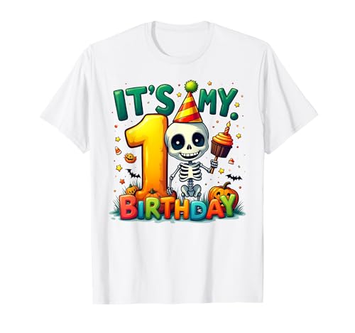 Kids It's My 1st Birthday Boy Halloween Skeleton 1 Years Old T-Shirt Kids It's My 1st Birthday Boy Halloween Skeleton 1 Years Old T-Shirt von Halloween 1st Birthday Boy Skeleton Costume