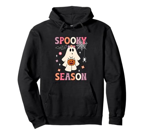 Groovy Halloween-Gespenst hält Kürbis Gruselige Jahreszeit für Damen Pullover Hoodie Groovy Halloween-Gespenst hält Kürbis Gruselige Jahreszeit für Damen Pullover Hoodie von Halloween 2024 Funny Cute Ghost Spooky Season tees