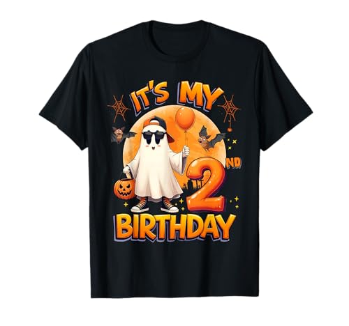 Kids It's My 2nd Birthday Boy Ghost Halloween 2 Years Old T-Shirt Kids It's My 2nd Birthday Boy Ghost Halloween 2 Years Old T-Shirt von Halloween 2nd Birthday Boy Ghost Cool Outfit