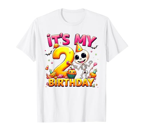 Kids It's My 2nd Birthday Boy Halloween Skeleton 2 Years Old T-Shirt Kids It's My 2nd Birthday Boy Halloween Skeleton 2 Years Old T-Shirt von Halloween 2nd Birthday Boy Skeleton Costume