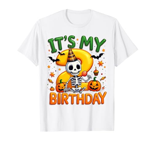 Kids It's My 2nd Birthday Boy Halloween Skeleton 2 Years Old T-Shirt Kids It's My 2nd Birthday Boy Halloween Skeleton 2 Years Old T-Shirt von Halloween 2nd Birthday Boy Skeleton Costume