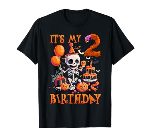 Kids It's My 2nd Birthday Boy Halloween Skeleton 2 Years Old T-Shirt Kids It's My 2nd Birthday Boy Halloween Skeleton 2 Years Old T-Shirt von Halloween 2nd Birthday Boy Skeleton Costume