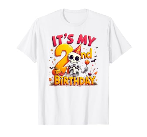 Kids It's My 2nd Birthday Boy Halloween Skeleton 2 Years Old T-Shirt Kids It's My 2nd Birthday Boy Halloween Skeleton 2 Years Old T-Shirt von Halloween 2nd Birthday Boy Skeleton Costume