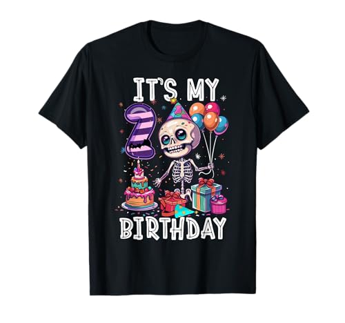 Kids It's My 2nd Birthday Boy Halloween Skeleton 2 Years Old T-Shirt Kids It's My 2nd Birthday Boy Halloween Skeleton 2 Years Old T-Shirt von Halloween 2nd Birthday Boy Skeleton Costume