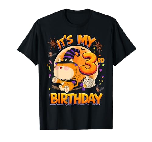 Kids It's My 3rd Birthday Cat Witch Halloween 3 Years Old T-Shirt Kids It's My 3rd Birthday Cat Witch Halloween 3 Years Old T-Shirt von Halloween 3rd Birthday Cute Witch Cat Costume