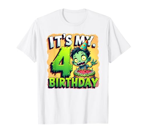 Kids It's My 4th Birthday Boy Halloween Zombie 4 Years Old T-Shirt Kids It's My 4th Birthday Boy Halloween Zombie 4 Years Old T-Shirt von Halloween 4th Birthday Boy Zombie Costume