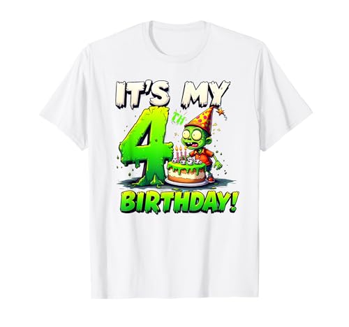 Kids It's My 4th Birthday Boy Halloween Zombie 4 Years Old T-Shirt Kids It's My 4th Birthday Boy Halloween Zombie 4 Years Old T-Shirt von Halloween 4th Birthday Boy Zombie Costume