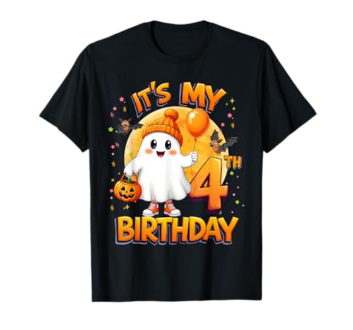 Kids It's My 4th Birthday Cute Ghost Halloween 4 Years Old T-Shirt Kids It's My 4th Birthday Cute Ghost Halloween 4 Years Old T-Shirt von Halloween 4th Birthday Cute Ghost Cool Outfit