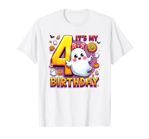 Kids Boo It's My 4th Birthday Girl Cute Ghost Halloween T-Shirt Kids Boo It's My 4th Birthday Girl Cute Ghost Halloween T-Shirt von Halloween 4th Birthday Cute Ghost Costume