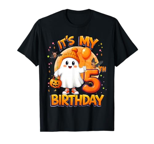 Kids It's My 5th Birthday Cute Ghost Halloween 5 Years Old T-Shirt Kids It's My 5th Birthday Cute Ghost Halloween 5 Years Old T-Shirt von Halloween 5th Birthday Cute Ghost Cool Outfit