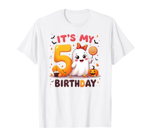 Kids Boo It's My 5th Birthday Girl Cute Ghost Halloween T-Shirt Kids Boo It's My 5th Birthday Girl Cute Ghost Halloween T-Shirt von Halloween 5th Birthday Cute Ghost Costume