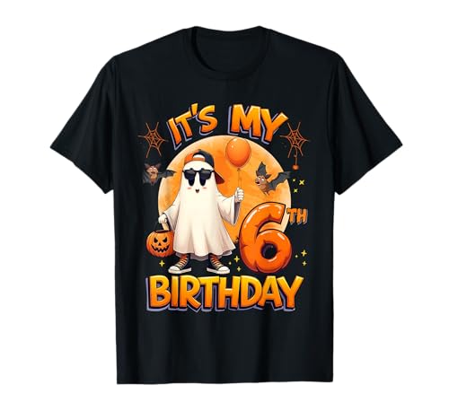 Kids It's My 6th Birthday Boy Ghost Halloween 6 Years Old T-Shirt Kids It's My 6th Birthday Boy Ghost Halloween 6 Years Old T-Shirt von Halloween 6th Birthday Boy Ghost Cool Outfit