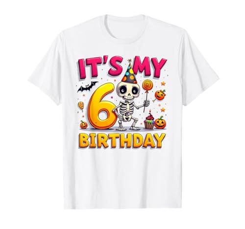 Kids It's My 6th Birthday Boy Halloween Skeleton 6 Years Old T-Shirt Kids It's My 6th Birthday Boy Halloween Skeleton 6 Years Old T-Shirt von Halloween 6th Birthday Boy Skeleton Costume