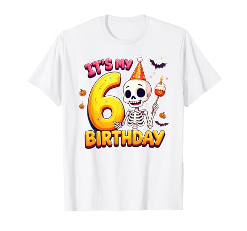 Kids It's My 6th Birthday Boy Halloween Skeleton 6 Years Old T-Shirt Kids It's My 6th Birthday Boy Halloween Skeleton 6 Years Old T-Shirt von Halloween 6th Birthday Boy Skeleton Costume
