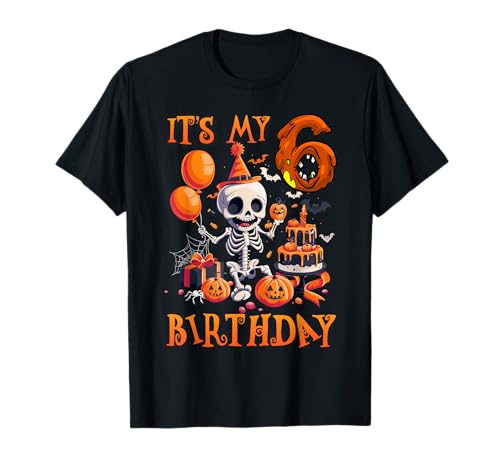Kids It's My 6th Birthday Boy Halloween Skeleton 6 Years Old T-Shirt Kids It's My 6th Birthday Boy Halloween Skeleton 6 Years Old T-Shirt von Halloween 6th Birthday Boy Skeleton Costume