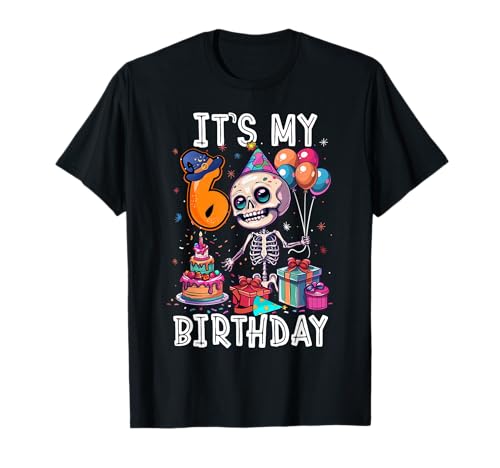 Kids It's My 6th Birthday Boy Halloween Skeleton 6 Years Old T-Shirt Kids It's My 6th Birthday Boy Halloween Skeleton 6 Years Old T-Shirt von Halloween 6th Birthday Boy Skeleton Costume