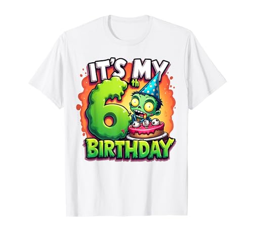 Kids It's My 6th Birthday Boy Halloween Zombie 6 Years Old T-Shirt Kids It's My 6th Birthday Boy Halloween Zombie 6 Years Old T-Shirt von Halloween 6th Birthday Boy Zombie Costume