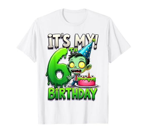 Kids It's My 6th Birthday Boy Halloween Zombie 6 Years Old T-Shirt Kids It's My 6th Birthday Boy Halloween Zombie 6 Years Old T-Shirt von Halloween 6th Birthday Boy Zombie Costume