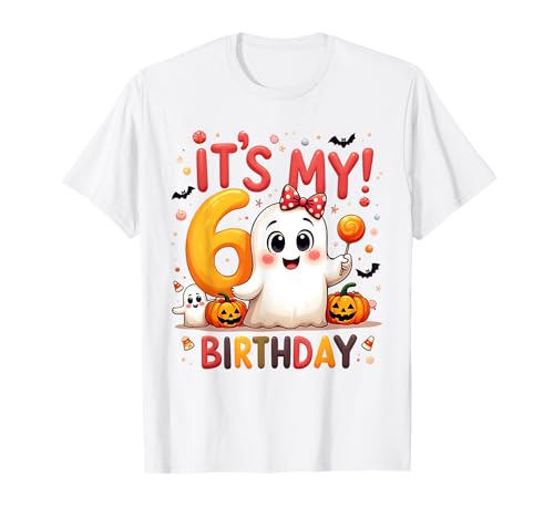 Kids Boo It's My 6th Birthday Girl Cute Ghost Halloween T-Shirt Kids Boo It's My 6th Birthday Girl Cute Ghost Halloween T-Shirt von Halloween 6th Birthday Cute Ghost Costume