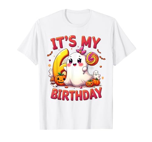 Kids Boo It's My 6th Birthday Girl Cute Ghost Halloween T-Shirt Kids Boo It's My 6th Birthday Girl Cute Ghost Halloween T-Shirt von Halloween 6th Birthday Cute Ghost Costume