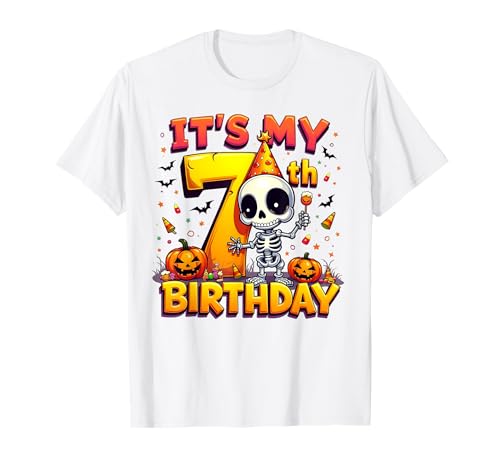 Kids It's My 7th Birthday Boy Halloween Skeleton 7 Years Old T-Shirt Kids It's My 7th Birthday Boy Halloween Skeleton 7 Years Old T-Shirt von Halloween 7th Birthday Boy Skeleton Costume