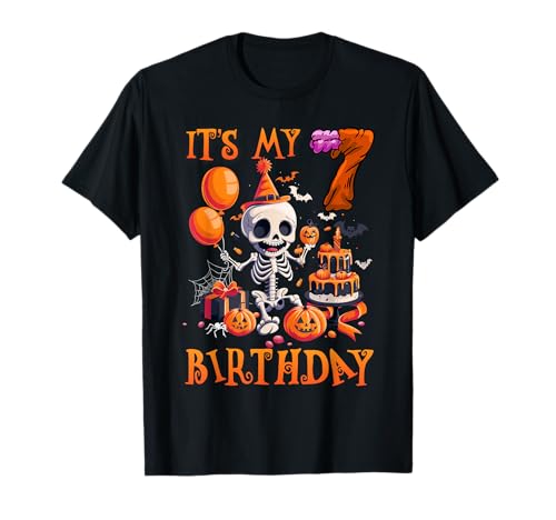 Kids It's My 7th Birthday Boy Halloween Skeleton 7 Years Old T-Shirt Kids It's My 7th Birthday Boy Halloween Skeleton 7 Years Old T-Shirt von Halloween 7th Birthday Boy Skeleton Costume