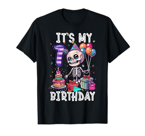 Kids It's My 7th Birthday Boy Halloween Skeleton 7 Years Old T-Shirt Kids It's My 7th Birthday Boy Halloween Skeleton 7 Years Old T-Shirt von Halloween 7th Birthday Boy Skeleton Costume