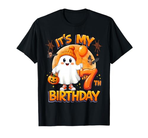 Kids It's My 7th Birthday Cute Ghost Halloween 7 Years Old T-Shirt Kids It's My 7th Birthday Cute Ghost Halloween 7 Years Old T-Shirt von Halloween 7th Birthday Cute Ghost Cool Outfit