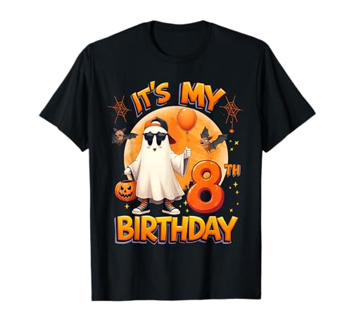 Kids It's My 8th Birthday Boy Ghost Halloween 8 Years Old T-Shirt Kids It's My 8th Birthday Boy Ghost Halloween 8 Years Old T-Shirt von Halloween 8th Birthday Boy Ghost Cool Outfit