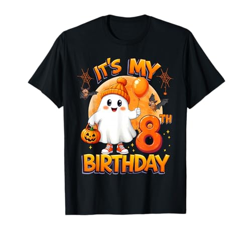 Kids It's My 8th Birthday Cute Ghost Halloween 8 Years Old T-Shirt Kids It's My 8th Birthday Cute Ghost Halloween 8 Years Old T-Shirt von Halloween 8th Birthday Cute Ghost Cool Outfit
