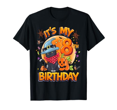 Kids It's My 8th Birthday Girl Cat Halloween 8 Years Old T-Shirt Kids It's My 8th Birthday Girl Cat Halloween 8 Years Old T-Shirt von Halloween 8th Birthday Girl Witch Cat Costume