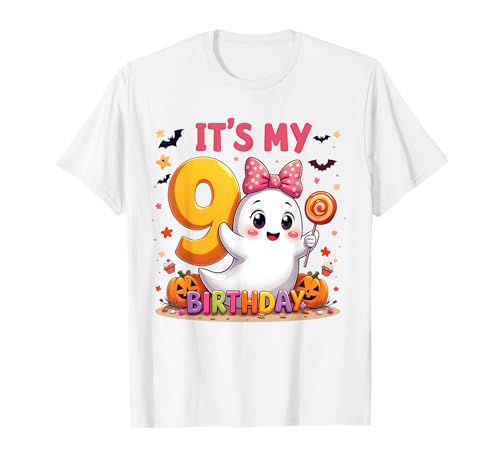 Kids Boo It's My 9th Birthday Girl Cute Ghost Halloween T-Shirt Kids Boo It's My 9th Birthday Girl Cute Ghost Halloween T-Shirt von Halloween 9th Birthday Cute Ghost Costume