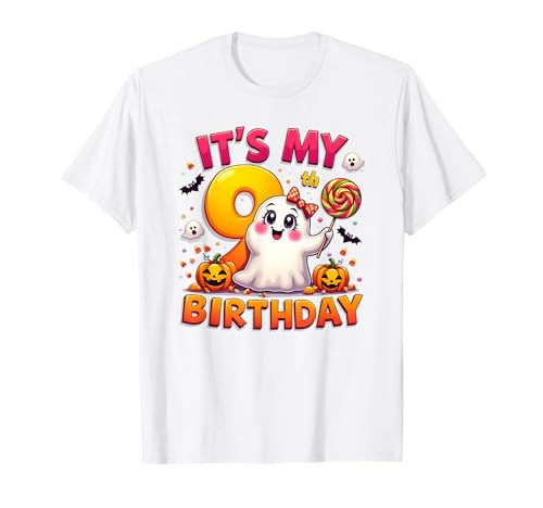 Kids Boo It's My 9th Birthday Girl Cute Ghost Halloween T-Shirt Kids Boo It's My 9th Birthday Girl Cute Ghost Halloween T-Shirt von Halloween 9th Birthday Cute Ghost Costume