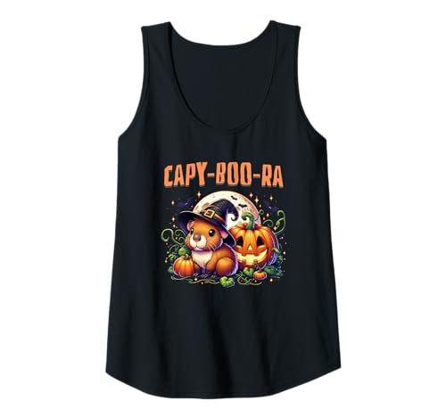 Damen Capy-Boo-Ra Capybara Hexe Halloween Tank Top von Halloween Animal Outfits Girls Boys Kids